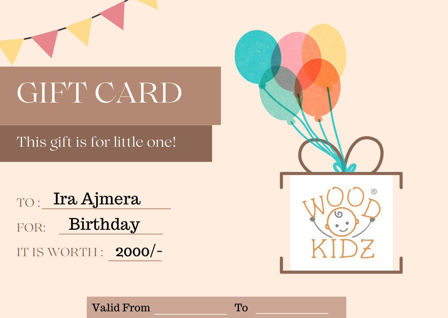 Wood-O-Kidz Gift Card